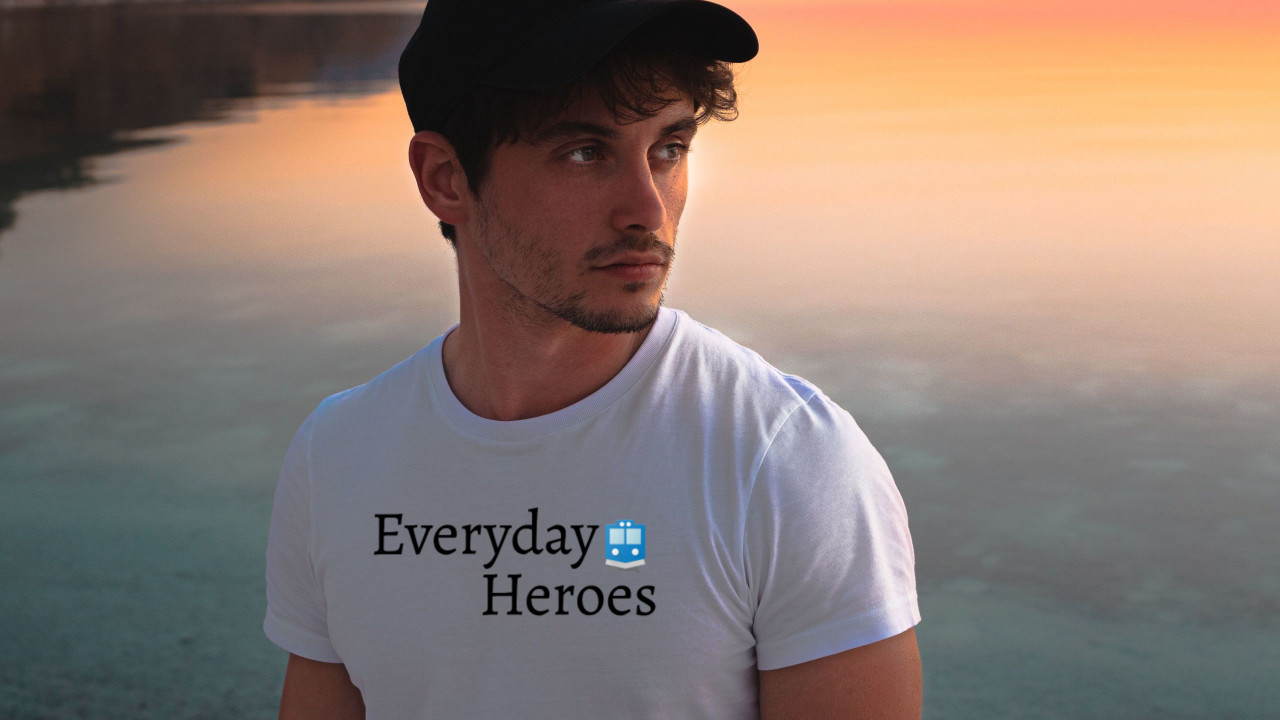 Round Neck T-Shirt - For Everyday Heroes by Rtrains.in